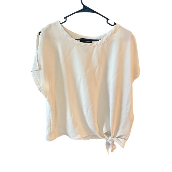 Frank Lyman tie-front blouse-White-Size 12 - Picture 2 of 6